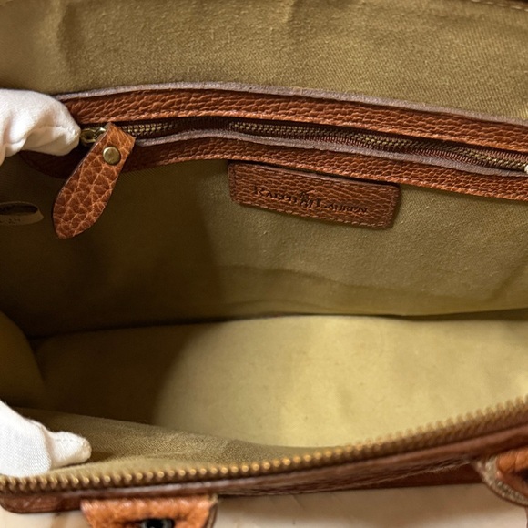 vintage Ralph Lauren 2-Way brown leather tote shoulder bag. - Picture 4 of 9